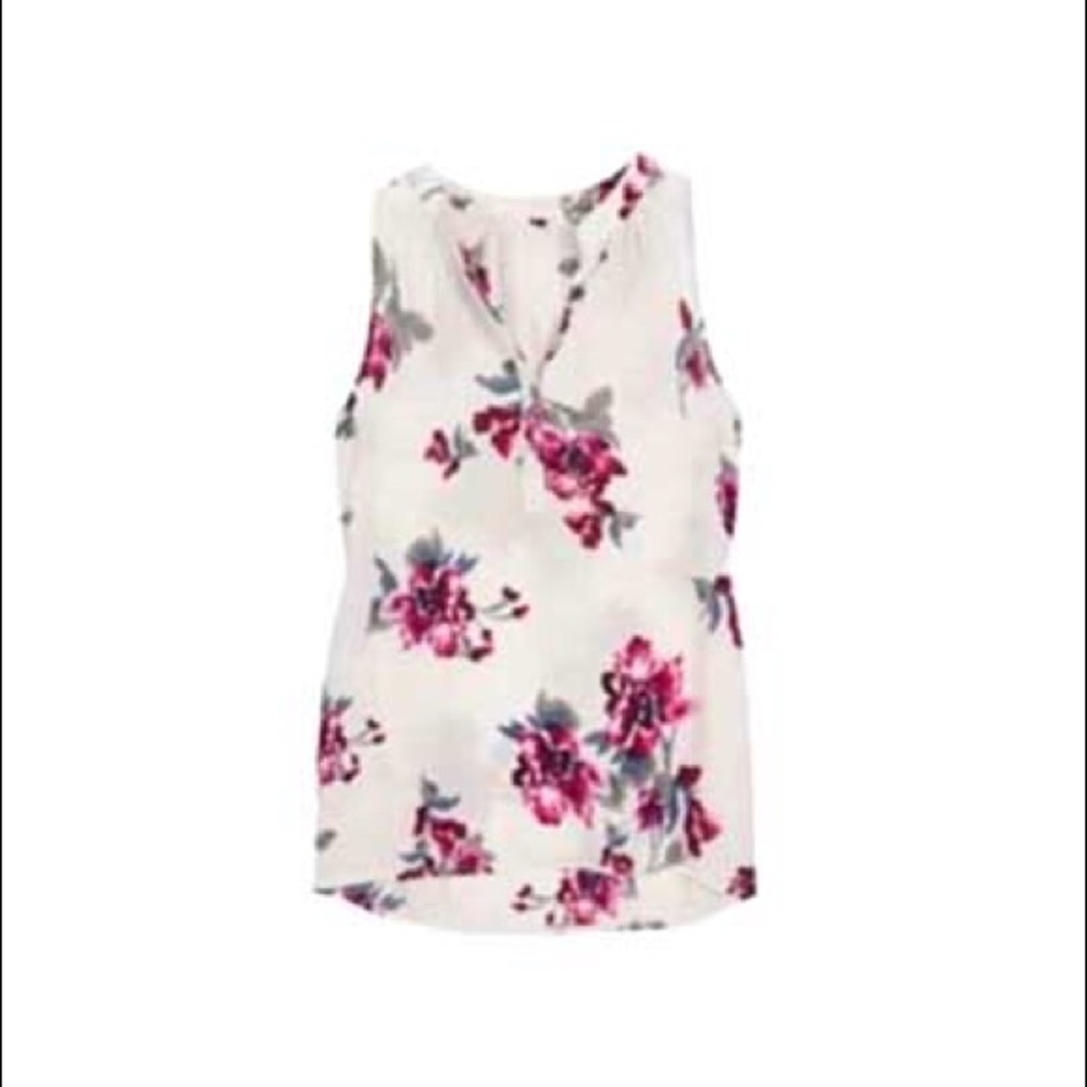 Floral Alice Blue Simona Henley Blouse Small